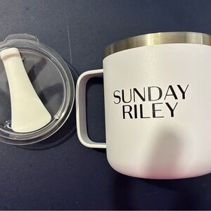 Sunday Riley White Travel Mug with Clear Lid
